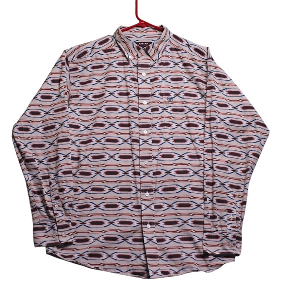 Ariat Mens Classic Chimayo Aztec Print Cotton Long Sleeve Shirt 10046486 - Picture 1 of 10
